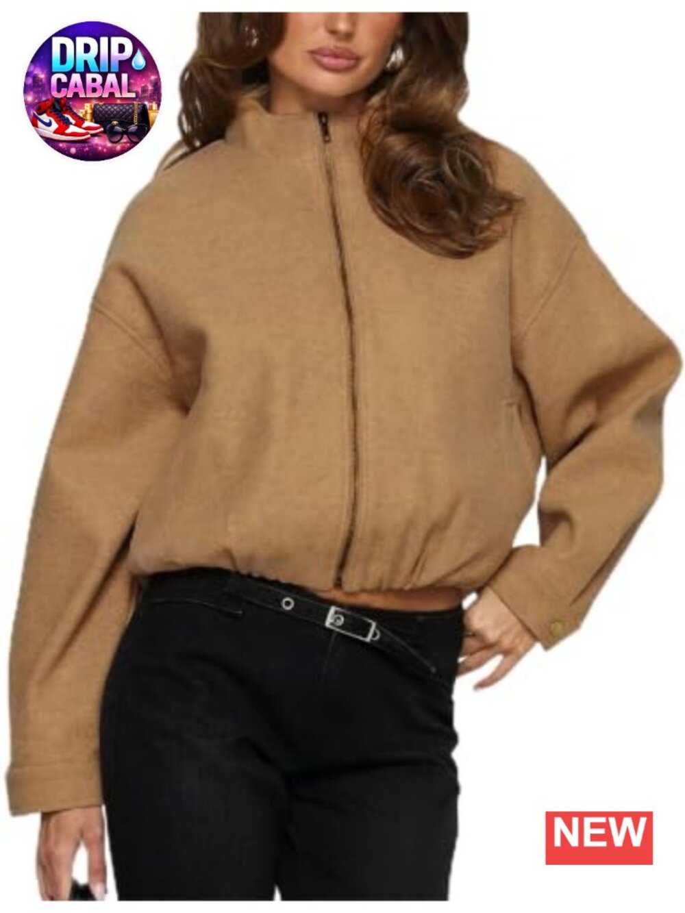 Faux Suede Bomber Jacket Lightweight Cropped Zip Up Coat